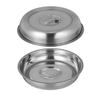 Imagem de Zerodeko Pacote Com 2 Capas de Aço Inoxidável para Bifes - Capas de Prato de 10" para Alimentos, Hambúrgueres E Queijos Derretidos Com Alças Resistentes Ao Calor, Chapa Plana, Churrasqueira,