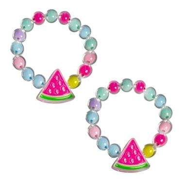 Imagem de BYETOCE Pacote com 2 pulseiras de contas de cristal transparente com pingente de flor roxa pulseiras elásticas de princesa para lembrancinhas de festa, enfeite de brincar, amizade, presentes de