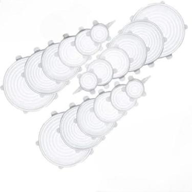 Imagem de 24 pcs Tampa Silicone Elastica Reutilizável À Prova Sopa de Fugas para Microondas, Panelas, Frigideiras, Canecas e Recipientes