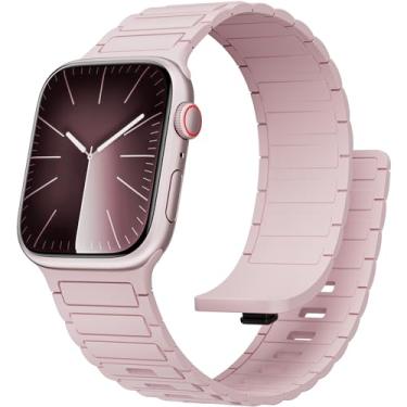 Imagem de Pulseira magnética esportiva para Apple Watch Ultra/2/3 de 49 mm, 45 mm, 46 mm, 44 mm, 42 mm, 41 mm, 40 mm, 38 mm, para Apple Watch, séries 11, 10, 9, 8, 7, 6, 5, 4, se 2