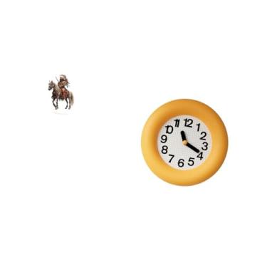 Imagem de Vaveren Ornamento de Cavaleiro Acrílico, Peça Central de Mesa à Prova D'água, Decoração de Mesa com Base, Relógio Analógico Contemporâneo, Silencioso, Red