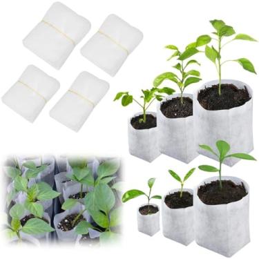 Imagem de 50 unidades de sacos de sementes, saco de cultivo não tecido para suprimentos de jardim doméstico e bolsas de transplante de solo