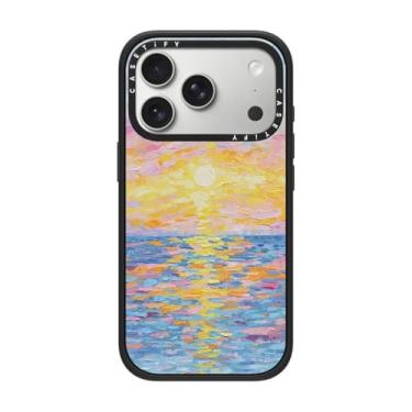 Imagem de CASETiFY Capa Impact para iPhone 17 Pro [fina/compatível com Magsafe/2,5 m. Proteção contra quedas de grau militar 4X] - Pôr do sol fosco - Preto fosco