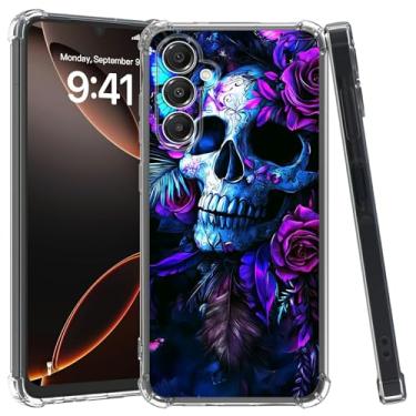 Imagem de DIGTIALL Capa transparente para Samsung Galaxy A16 5G de 6,7 polegadas, fina, transparente, antiamarelamento, antiderrapante, à prova de choque, proteção de grau militar para Samsung A16 5G, caveira