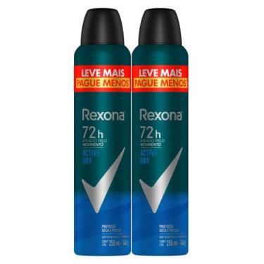 Imagem de Kit 2 Desodorante Rexona Men Active Dry Aerosol Antitranspirante 72h 2