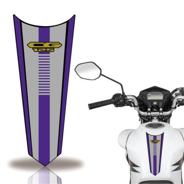 Imagem de Adesivo Faixa Gravata Tanque Moto Cg 160 125 Titan Fan 125 Azul