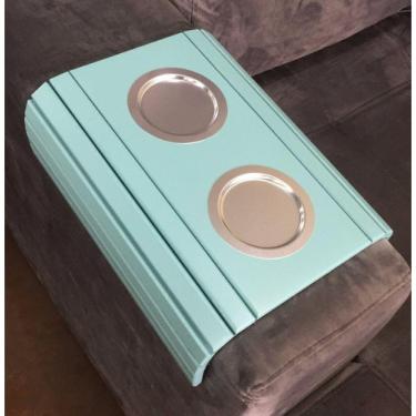 Imagem de Kit 2 Esteiras Braço de Sofá Azul Bebe Porta Copo