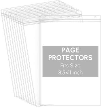 Imagem de Sinload 10 peças de protetores de lençol resistentes 21 x 28 cm, à prova d'água, resselável, com zíper, suporte de placa de parede, transparente, apagável a seco, porta-bilhetes de documentos, manga