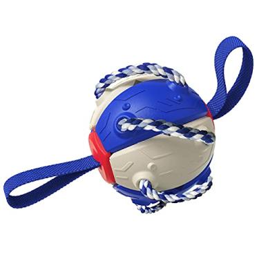 Imagem de Bolas de brinquedo interativas para cães de estimação, Frisbee para atividades ao ar livre, bola de dentição Border Collie Golden Retriever, adequada para uso externo e interno (azul)