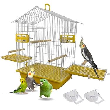 Imagem de Gaiola Viveiro Para Calopsita Papagaio Periquito Agapornis Cor:Amarelo (Amarelo)