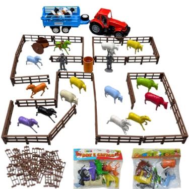 Imagem de Fazendinha de Brinquedo Animais Fazenda Trator Cerca Sitio