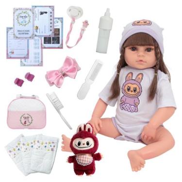 Imagem de Bebe Reborn Boneca De Silicone Recém Nascida Bolsa Itens - Cegonha Reb