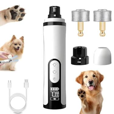 Imagem de Xing Chen Hai Yang Moedor de unhas Heusom Silent Groom Pro, Silent Groom Pro, com luz LED e 3 velocidades, aparador de unhas de cachorro recarregável por USB de 2000 mAh para unhas grossas (1 peça + 2