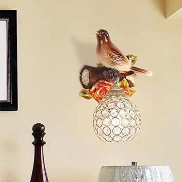 Imagem de Luminária de parede contemporânea em formato de pássaro, personalizada e criativa, para sala de estar, quarto, escritório, casa de campo, quarto infantil, corredor de hotel, com luz LED (Est