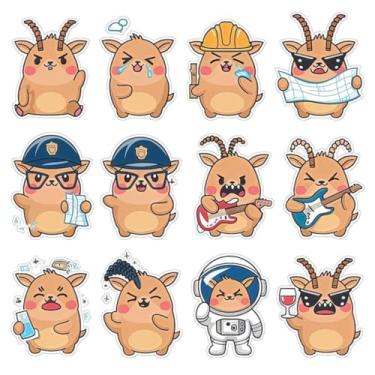 Imagem de Adesivo Kawaii para Crianças Decorativo para Quarto e Caderno - Personagens Fofo e Coloridos 50x50cm