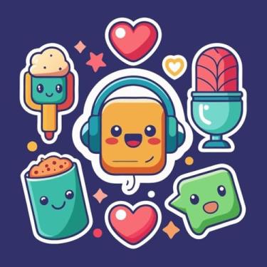 Imagem de Adesivo Infantil Kawaii Decorativo para Quarto e Cadernos com Personagens Fofos e Divertidos 30x30cm