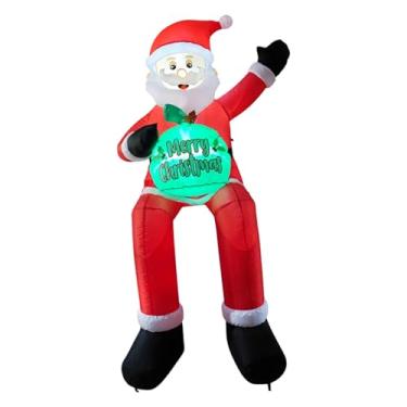Imagem de Esquirla Papai Noel inflável de Natal, Papai Noel inflável luminoso, decoração engraçada para casa, decoração de quintal ao ar livre para jardim,