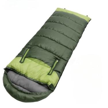 Imagem de Saco de Dormir, Saco de Dormir Solteiro Patchworkable Lavável à Máquina 1,5ºC à -3,5ºC Camping, 190cm(verde)