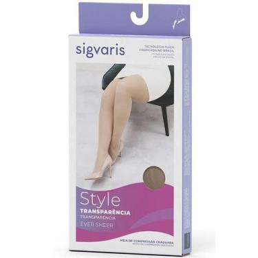 Imagem de Meia 7/8 EVER Sheer 782 AF 20-30 MMHG Sigvaris Aberta, Natural, M3