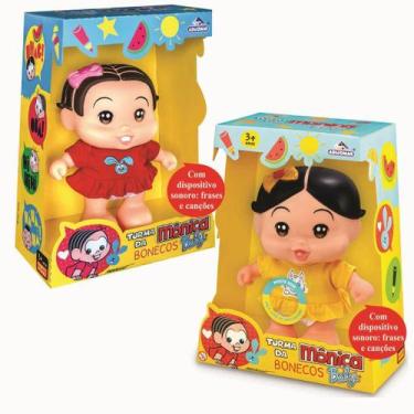 Imagem de Kit Boneca Turma da Monica Baby Monica e Magali Fala Frases - Adijomar