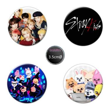 Imagem de Botton GEDUMIX Stray Kids Kpop 1.0 - 4 Peças, 3.5cmØ Ímã