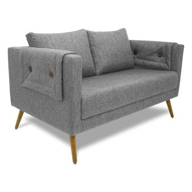 Imagem de Poltrona Namoradeira Paris D07 2 Lugares Linho Mescla Elefante - D'Ros