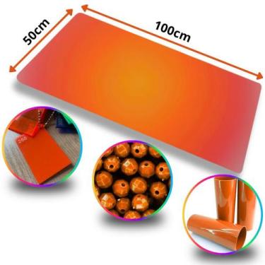 Imagem de Chapa de Acrílico Laranja Esp. 2mm  50x100cm  500x1000mm  Placa Leitos