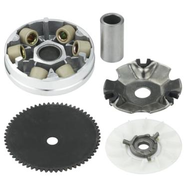 Imagem de FWYWNL Kit de embreagem variador frontal, compatível com motor GY6 49cc 50cc 139QMB 139QMA, com pesos de rolo de 6,5 g