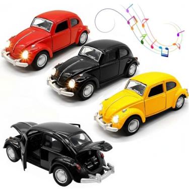 Imagem de Kit 3 Fusquinhas de Metal 1:32 Abre Portas Capô Tampa do Motor com Som