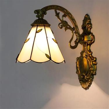 Imagem de Luminária de parede retrô americana LED de luxo europeia para sala de estar, restaurante, quarto, escritório, casa de campo, hotel, café, bar, corredor, escada, vidro colorido (Estilo 3)