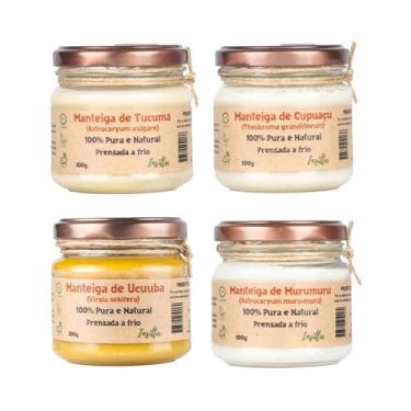 Imagem de Kit 04 Manteigas Amazônicas, Tucumã, Cupuaçu, Murumuru e Ucuuba 100% Puras
