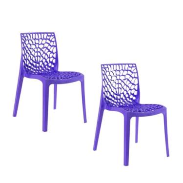 Imagem de Kit 2 Cadeiras Gruvyer Roxa – Design Moderno e Resistente para Sorveterias, Açaiterias, Cafeterias, Bares e Refeitórios