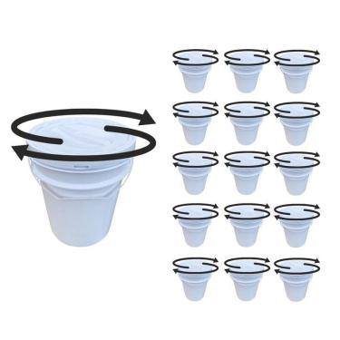 Imagem de Balde Para Gelo Termico 20Lts Tampa Rosca - Kit 15 Pçs