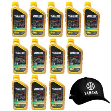 Imagem de Yamalube TCW3 2 Tempos Óleo Náutico Premium Kit 12 + Boné - Yamaha