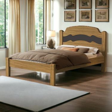 Imagem de Cama íris Casal Freijó E Grafite Cambel