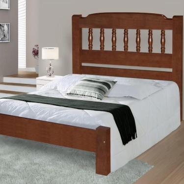 Imagem de Cama de Casal Viena de Madeira Angelim Castanho