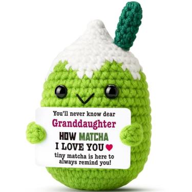 Imagem de Ovrrcame Crochet Matcha Plush Granddaughter Gift, You'll Never Know How Matcha I Love You Funny from Grandparents, Handmade Sentimental Gift Idea for Granddaughter, Stocking Stuffer