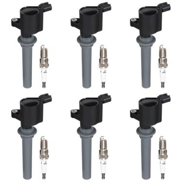 Imagem de YOMALL 6 peças de bobinas de ignição DG500 e 6 peças de velas de ignição irídio pacote de bobina de ignição serve para 2001-2008 Escape, 1999-2004 Taurus, 2000-2004 Sable, 2001-2011 Mazda 3.0L