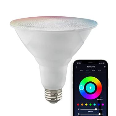 Imagem de Satco S11258 Starfish Lâmpada LED inteligente WiFi de 15 watts, funciona com Siri, Alexa, Google Assistant, SmartThings, 2700K-5000K, PAR38, 1200 Lumens, branca