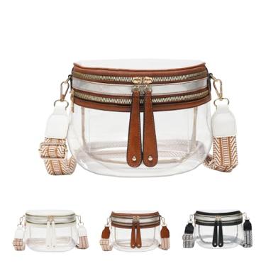 Imagem de Bolsa transparente para bumbum, pochetes para mulheres, bolsa transparente para eventos de estádio e concertos esportivos com duas alças ajustáveis, Khaik, Normal, Bolsa transparente para eventos de