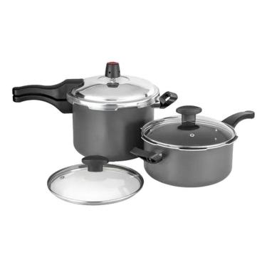Imagem de Kit 2 Panelas de Pressão 4,5L/3L 7524 Grafite - Cozillar