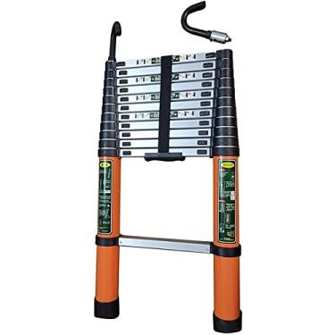 Imagem de Escada telescópica com gancho removível, escada telescópica de alumínio de 8 m, 7 m, 6 m, 5 m, 2 m, escadas de extensão para sótão de teto de trailer, cargas de 150 kg