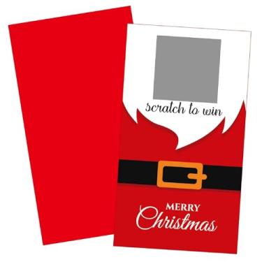 Imagem de Outus 50 Pieces Christmas Scratch Off Cards Stickers Christmas Hawaii Party Games Vouchers Festive Raffle Tickets Holiday Business Prize Drawings for Kids Adults Families Events Groups (Santa)