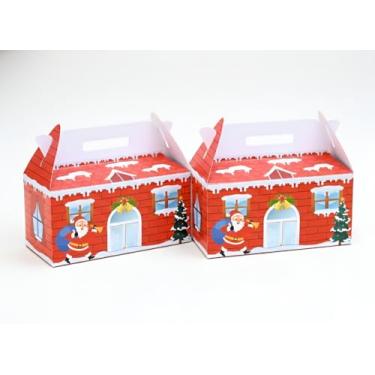 Imagem de zig zag Caixa de presentes de Feliz Natal (pacote com 24 peças) – Ideal para presentes infantis, lembrancinhas de festa, doces, chocolates, presentes de devolução e presentes festivos, caixas de papel