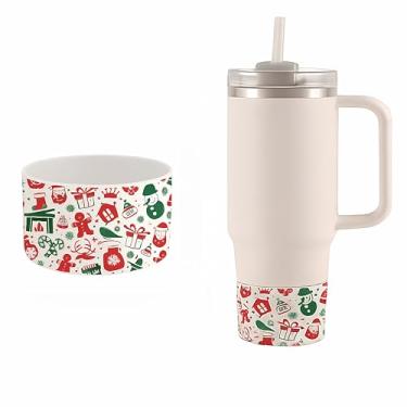 Imagem de Coaster Bota de silicone de Natal para acessórios Stanley Cup, garrafa de água protetora, manga inferior, garrafa de copo com tampa inferior antiderrapante, garrafas esportivas