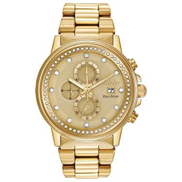 Imagem de Citizen Relógio masculino Eco-Drive Weekender Chronograph aço inoxidável, dourado (modelo: FB3002-53P)