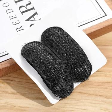 Imagem de 2 grampos de cabelo BB, ferramenta de extensão de cabelo com franja de aparência natural, clipe de elevação de raiz de esponja respirável (preto)