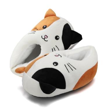 Imagem de EQW Chinelos de animais para meninas, crianças e crianças no inverno, quentes, confortáveis, leves, essenciais para uso interno, Cam the Cat, 8.5-9 Toddler