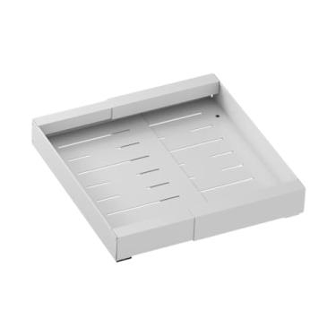 Imagem de Bothyi Organizador de armário retrátil, gaveta de armazenamento deslizante, prateleira ajustável para armazenamento de despensa, para alimentos, quarto, Branco