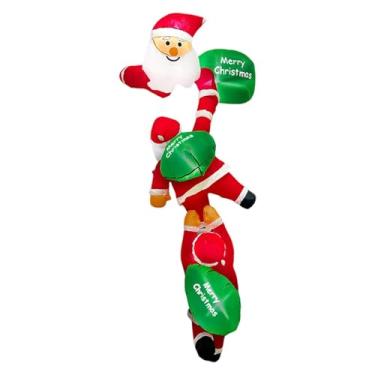 Imagem de Lilihuimaoyi Adereços Fotográficos Infláveis ​​de Escalada de Natal com Papai Noel E Enfeite de LED, Decoração Inflável de Natal para áreas Externas.